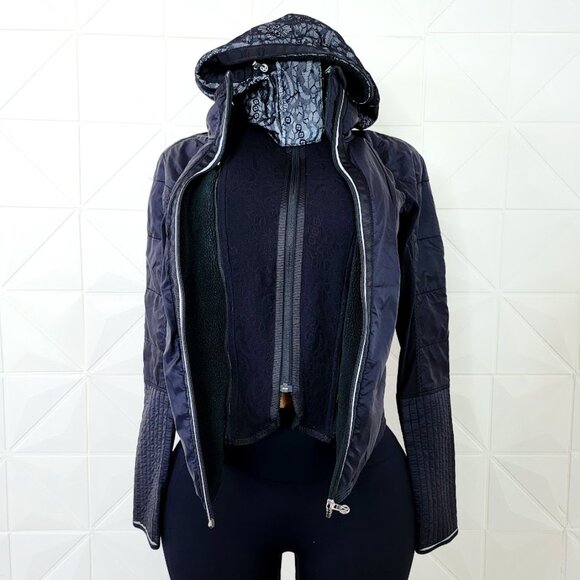 Lululemon Women's Black Run Bundle Up Hooded Performance Jacket Size M - Picture 3 of 9